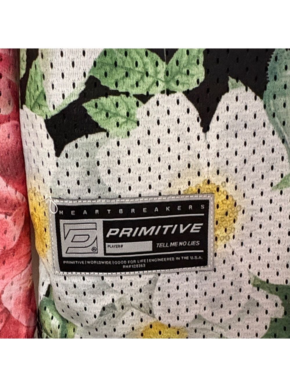 Primitive Skateboarding Floral Long Sleeve Mesh Top - Pink & Black - Picture 4 of 4